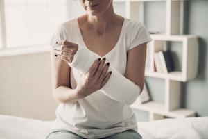 Woman with fractured arm