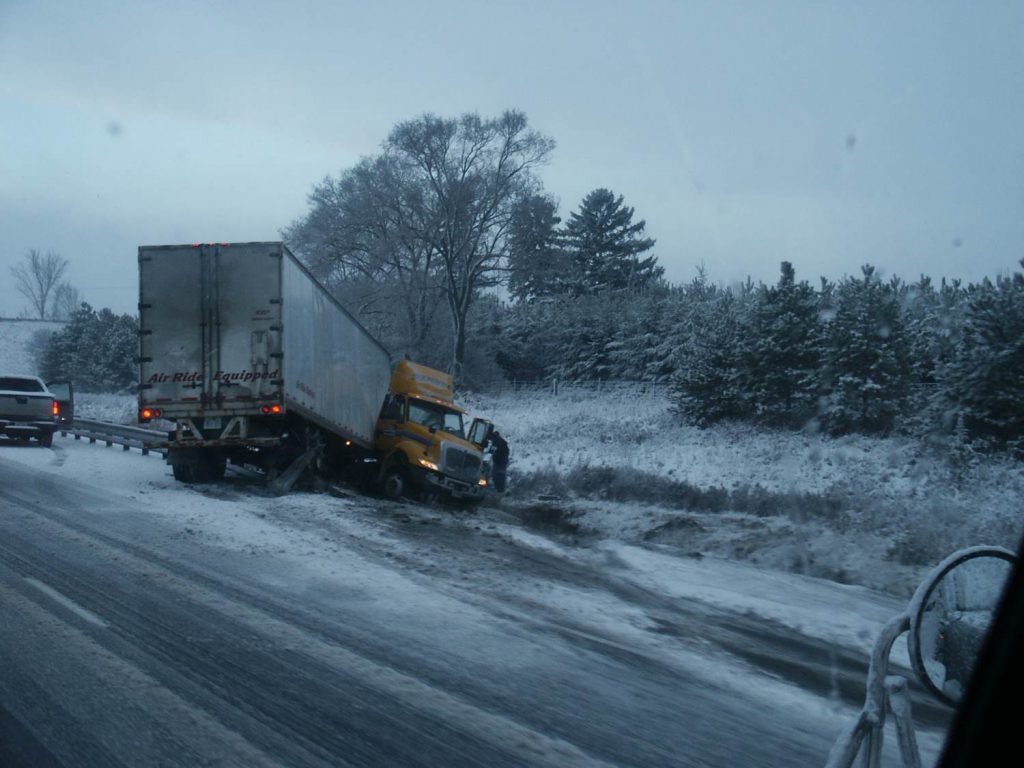 jackknifed semi